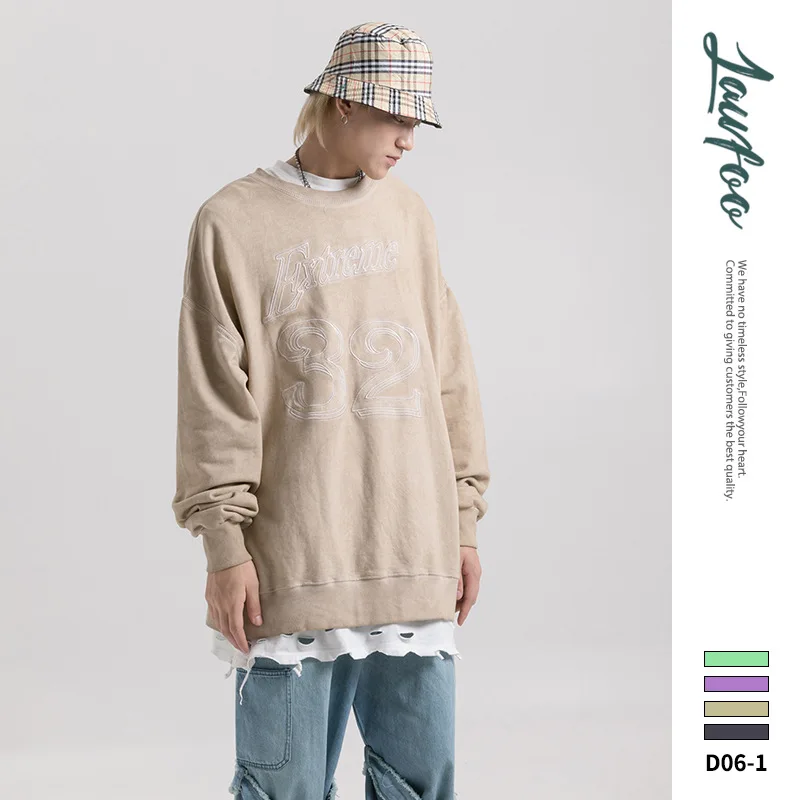 

Lawfoo Origional Country Popular Brand Autumn And Winter New Style Men'S Wear Washing Water Retro Embroidered Men's Couples