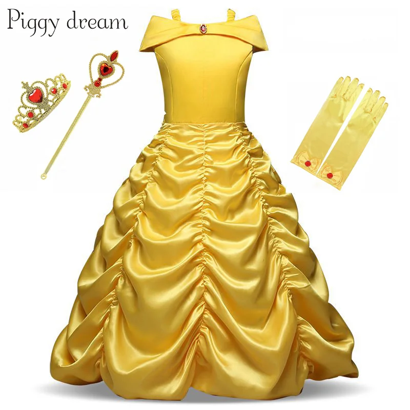 Beauty and the beast Belle Princess Dress Cosplay Belle Costume Kids Dress For Girls Party  Birthday Magic Stick Girls Clothings cute baby dresses online Dresses