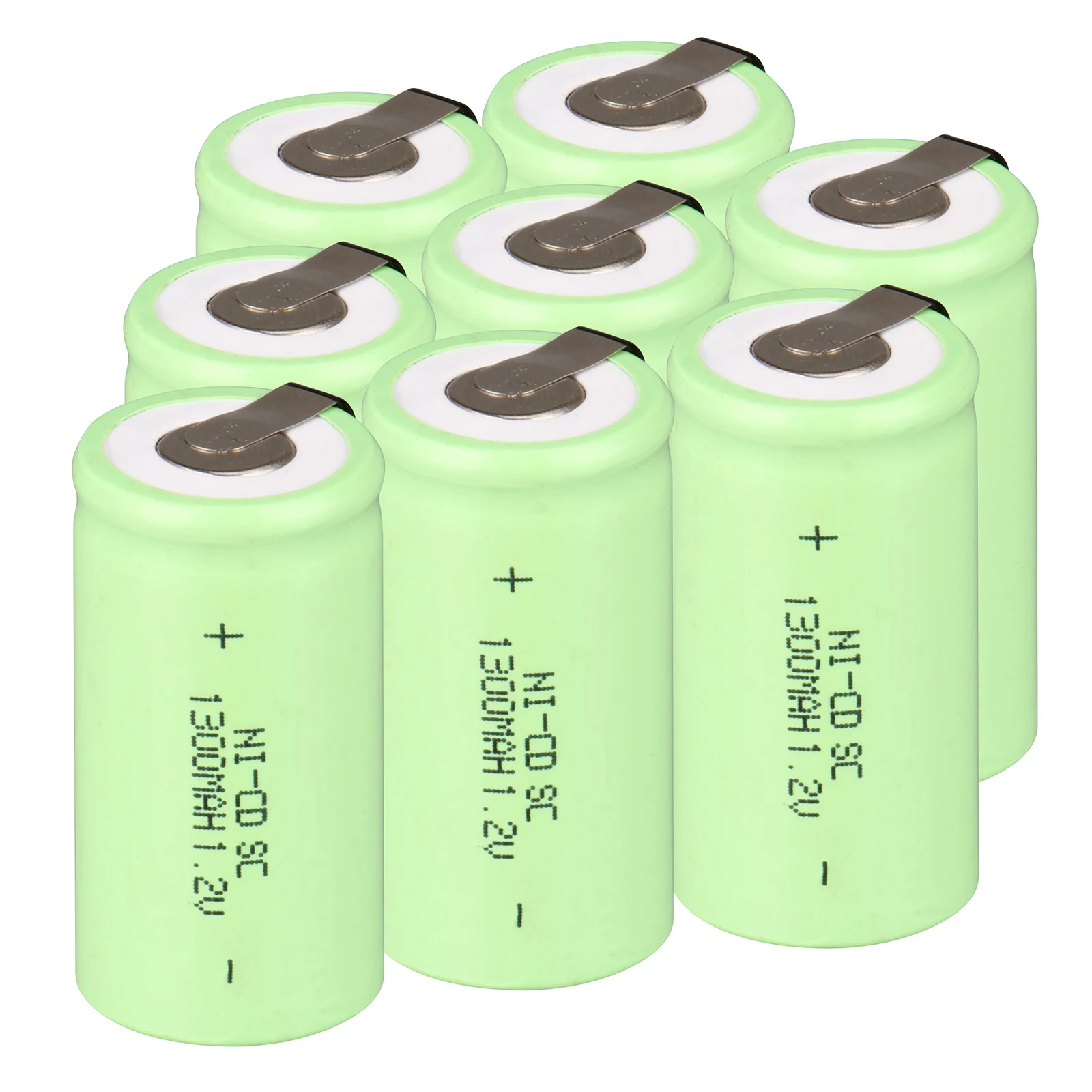 2~ 16PCS sub c sc аккумуляторная батарея nicd 1,2 v батарея 1300mAh ni cd аккумуляторные батареи 1,2 v зеленый