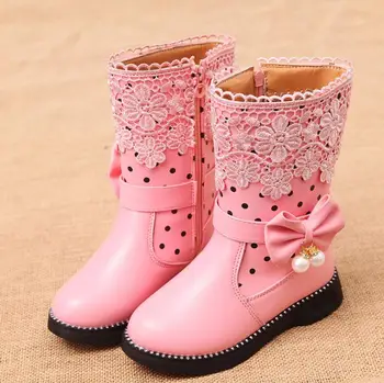 

Girls Snow Boots Children Shoes Winter Fashion Boots Princess Sport Child Shoes Kids Bowtie Sneaker Brand Fashion EUR 26-37