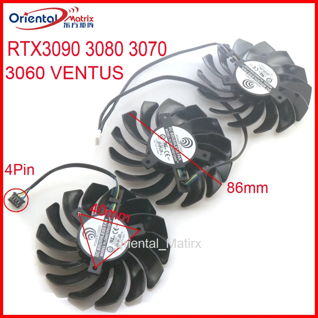 Ventola Vga 3 Pz/Lotto 86 86Mm Dc12V 0.40A 4Pin Per Msi Rtx 3090 3080 3070 3060 Ventola Di Raffreddamento Della Scheda Grafica