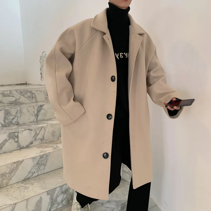 Новая осенняя и зимняя Корейская версия толстое длинное повседневное свободное шерстяное пальто с вышивкой