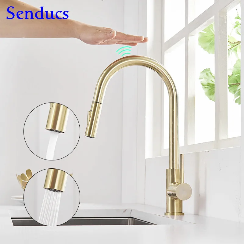 Sensor Kitchen Faucet Senducs Pull Out Touch Faucet Stainless