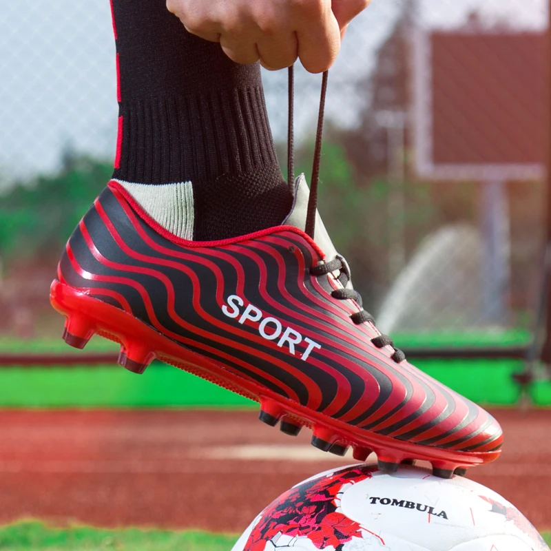 

Football shoes men's non-slip shock absorber spikes sneakers students soft bottom training outdoor grass trend 35-45 teenagers