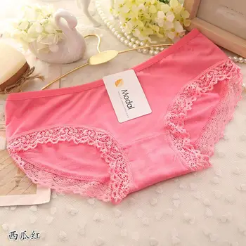 

Women Briefs For Size EU Sexy Breathable Panties Panty Bikini Underwear Rise Color Comfort Cotton Girl 's Low Plus New Vcqy