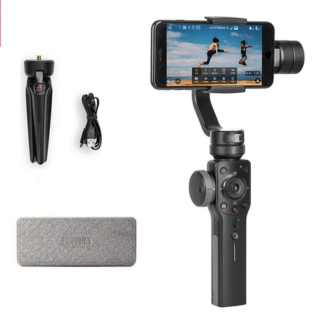 Only Black Smooth 4 ZHIYUN Smooth 4 Смартфон ручной 3 оси gimbal стабилизатор селфи стедикам для телефона Экшн камеры Sumsung Gopro4 SJCAM - Цвет: Only Black Smooth 4
