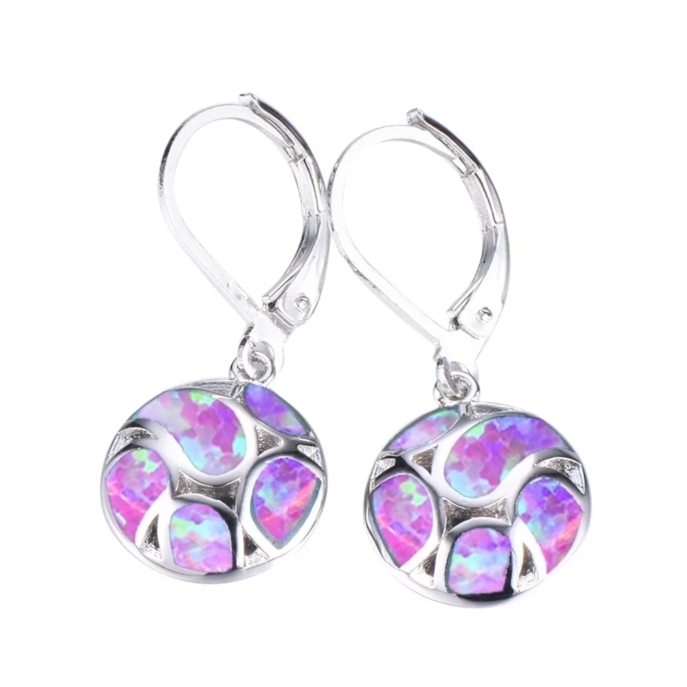 Fashion Women Earrings Bohemian Blue/White Fire Opal Long Dangle Earrings For Women Accessories Elegant Statement Jewelry