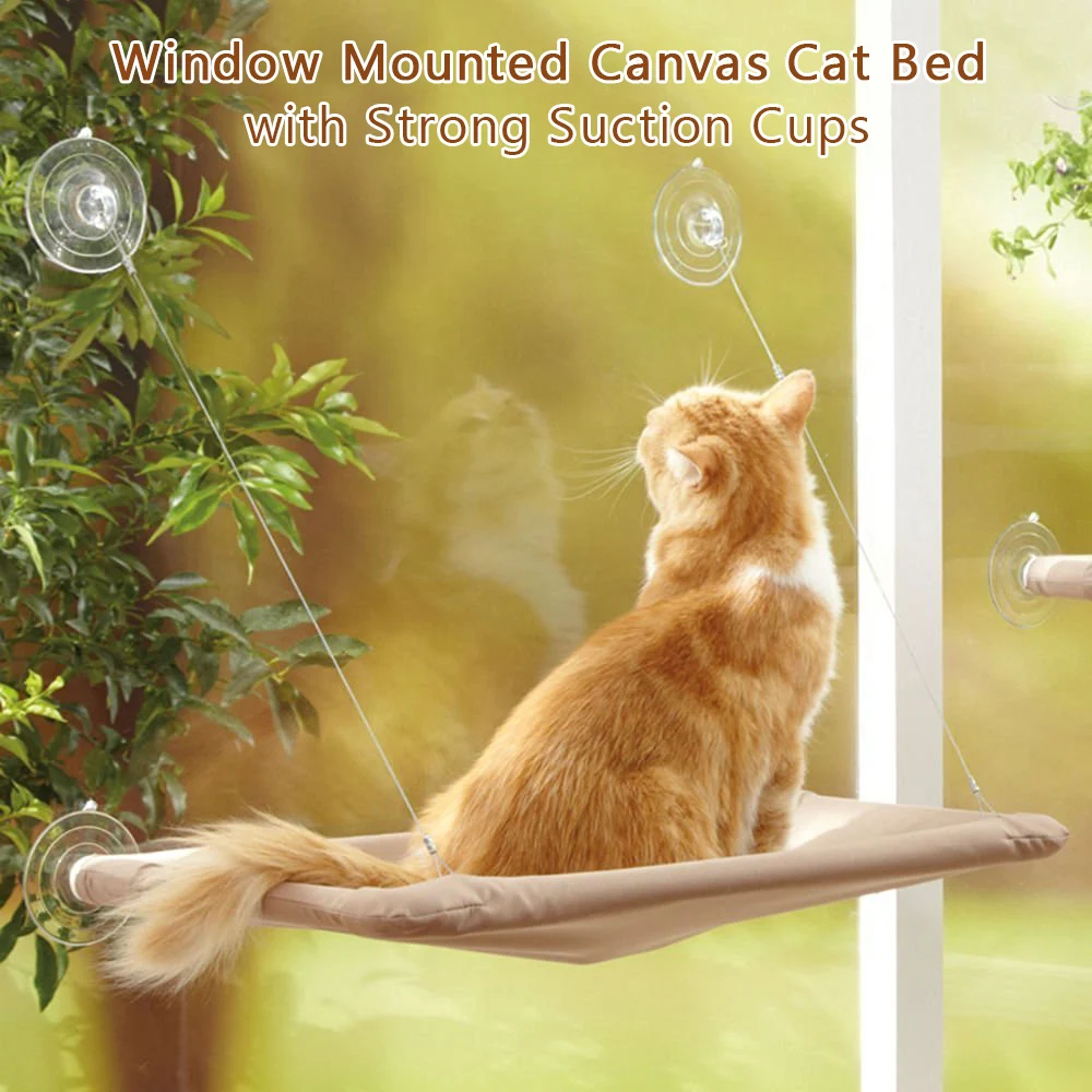 Симпатичные ПЭТ подвесные кровати подшипник 20 кг кошка солнечное сиденье Крепление на окно дышащий холст присоски для ванной гамак кровать для кошек собак