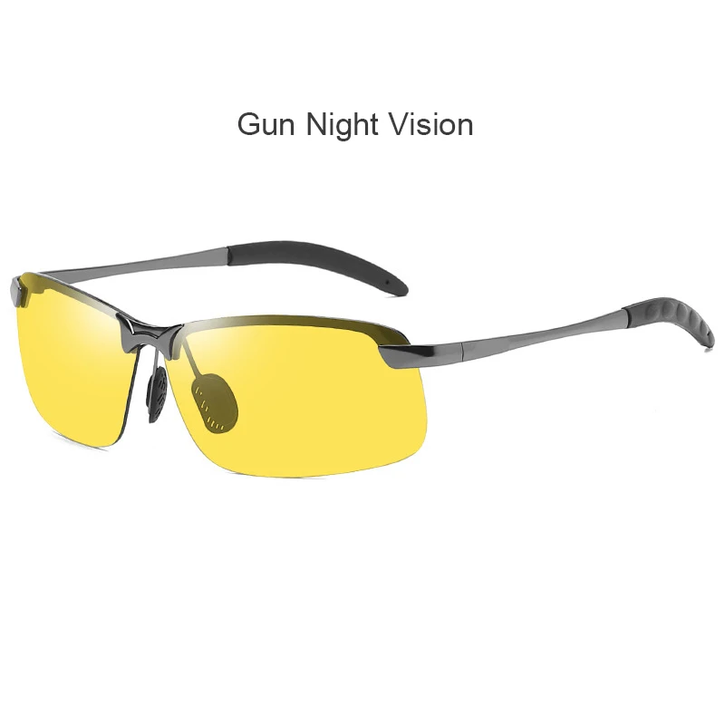 Поляризованные фотохромные солнцезащитные очки для мужчин, для вождения, прямоугольные, хамелеон, меняющие цвет, солнцезащитные очки, день, ночное видение, антибликовые очки - Цвет линз: C7 gun night vision