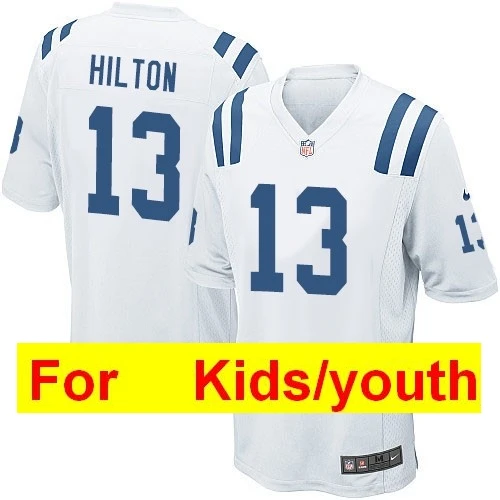 Золотой Youth Индианаполис#13 TY Hilton#12 Andrew Luck#18 Peyton kidsning футбольные майки - Цвет: Золотой