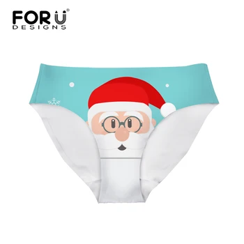 

FORUDESIGNS New Year Festival Women Snowflake Christmas Print Underwear Women Panties Ladies Sexy Lingeries Tanga Thong G-String