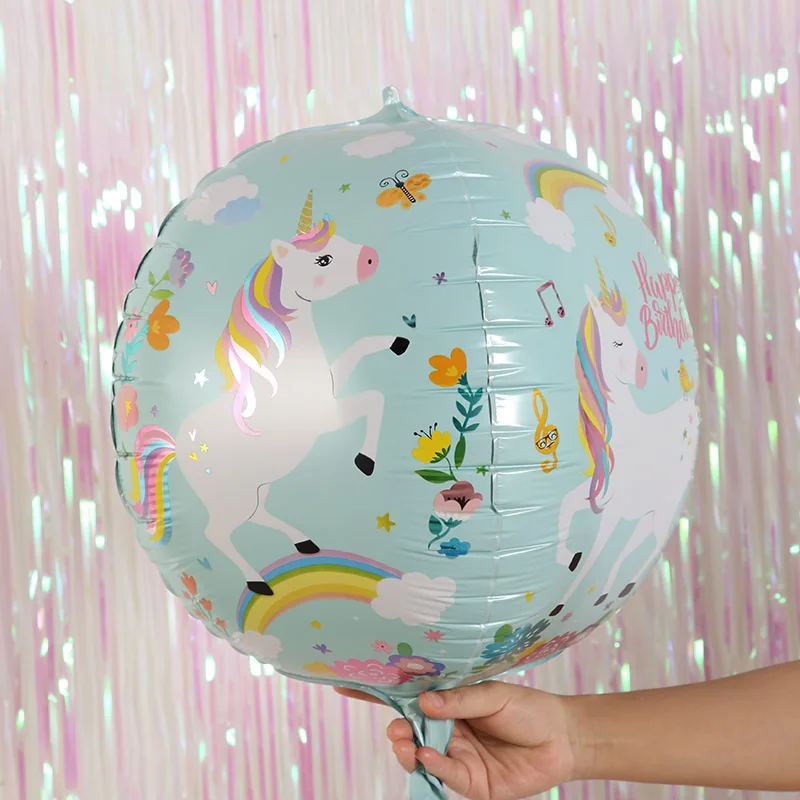 Свадебный фон бахрома занавеска с блестками фольга дождь занавес s Дети День рождения Единорог вечерние украшения детский душ фото будка шторы - Цвет: unicorn-2-4D-balloon