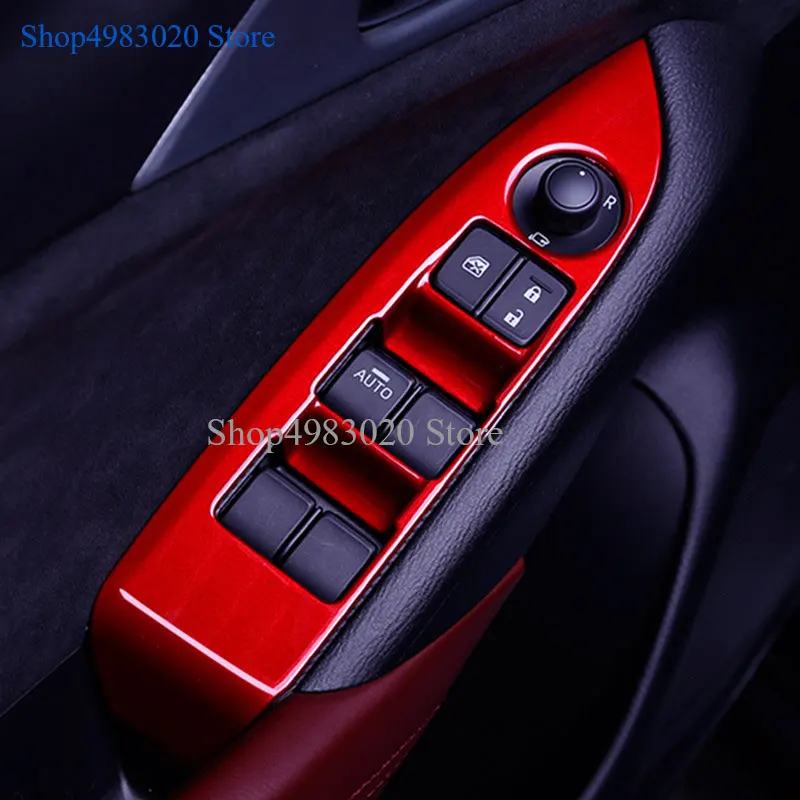 4 шт. ABS красный переключатель направления панель декоративная крышка для Mazda CX3 CX-3 переключатель управления автомобиля Стайлинг Аксессуары