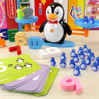 

Kids Penguin Digital Balance Scale Toy Math Operation Match Game Addition Subtraction Kids Educational Toys for Children Gift
