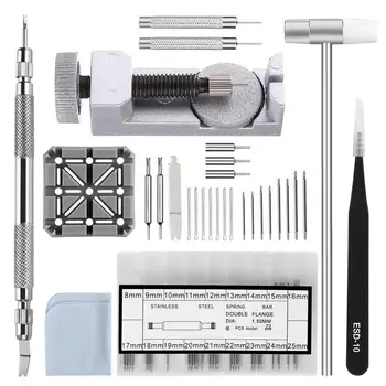 

104 In 1 Watch Link Remover Kit Remover Repair Tool - Watch Band Strap Link Pin Remover With 3 Extra Pins Spring Bar Tool Set