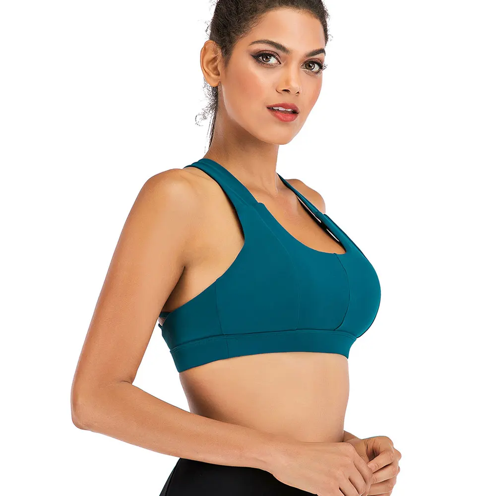 Women's Leisure Sports Bra Cross Back Seamless Training Bra Top