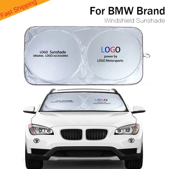

For car logo sun visor sun blind cover protection car shade auto Accessories for BMW X1 X3 X4 X5 X6 I8 windshield sunshade 2020