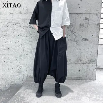 

XITAO Yamamoto Style Women Pants Pocket Black Loose Elastic Waist Casual Streets 2020 Spring Summer Personality Pants DMY4792