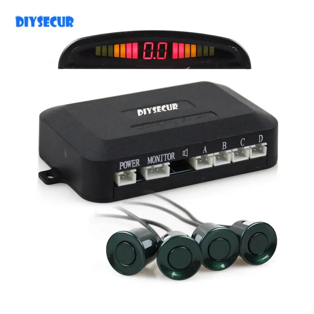 

DIYSECUR Car Parking Radar Sensors Backup Radar System with LED Backlight Display + 4 Sensors
