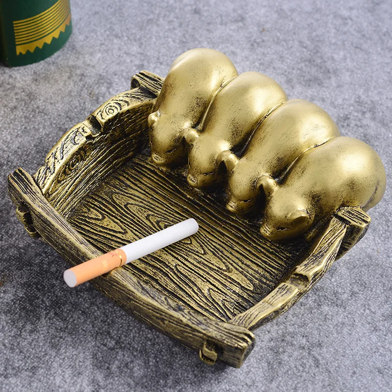 

Large Size Resin Ash Tray Creative Cool Chinese Style Retro Decoration Fashion Teapoy Table Bar Counter Decorations Home Gift