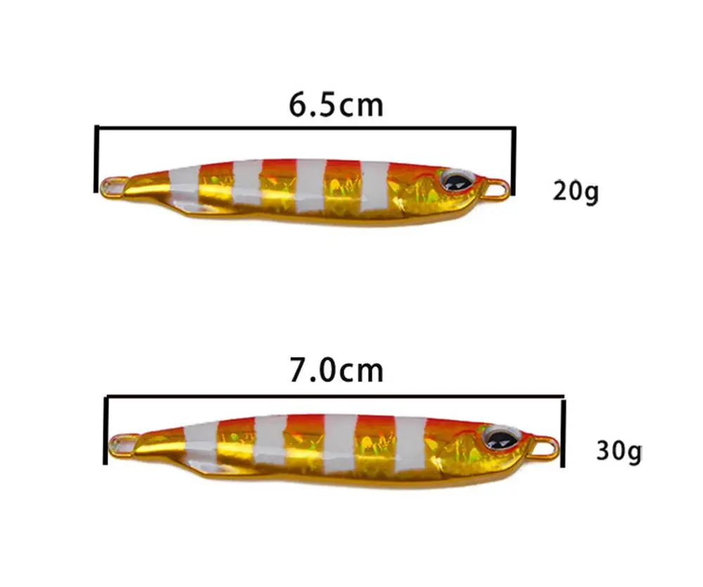 5 шт. глубоководная рыболовная приманка светящаяся Зебра медленная джиг приманка ложка приманка крючковые приманки 20 г 30 г