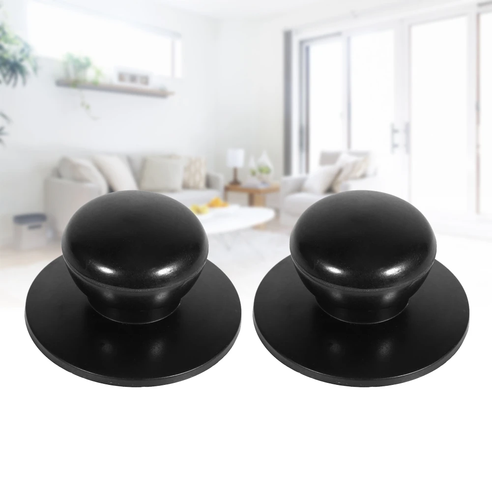 2Pcs Black Plastic Kitchen Cookware Pot Saucepan Kettle Lid Knobs Cover Handles Clamping Knob Buttons Handle Pull Knob