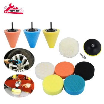 

11 PCS 4 inch Polishing Pads Sponge Buffing Pads Waxing Pads with M14 Drill Adapter for Car Polisher