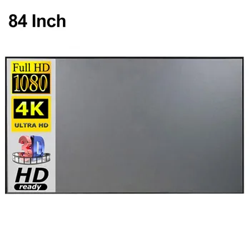 

16:9 HD Anti Crease Projection Screen Indoor Outdoor Light Resistant Easy Install Portable Foldable Accessories Home Theater