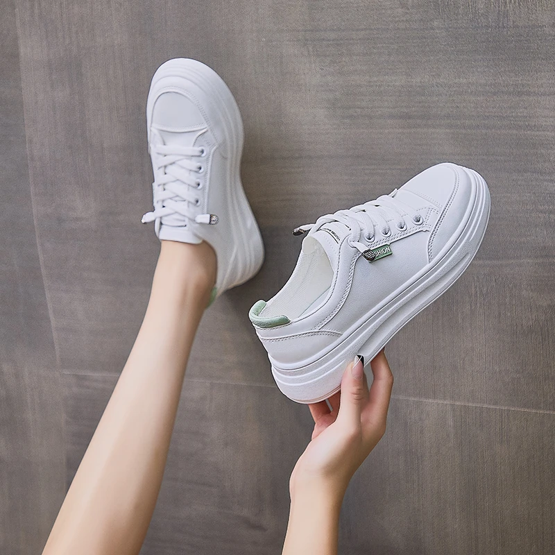 New Women's Sneakers White Lace-Up Light Women Vulcanize Shoes Casual Fashion Dad Shoes Platform Low Sport Sneakers - AliExpress