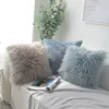 Nordic Plush Pillowcase Wool Faux Fur Cushions Sofa Bed Furry Long Hair Cushion Princess Pillow Home Wedding Decoration 1