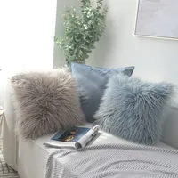 Nordic Plush Pillowcase Wool Faux Fur Cushions Sofa Bed Furry Long Hair Cushion Princess Pillow Home Wedding Decoration 1