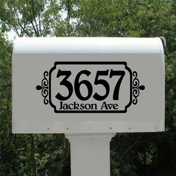 

Framed Mailbox Sticker Vinyl Decal Address Mail Box House Number Street set of 2