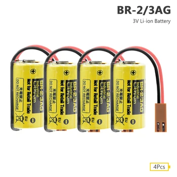 

4Pcs BR-2/3AG Primary Dry Battery 3V 1200mAh PLC FANUC Control Lithium Back Up Batteries BR-2/3A / BR2/3AE2P / BR2/3A / CR17335