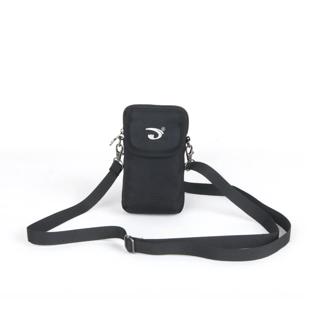 

Waterproof Nylon Cloth 5.7-Inch Mobile Phone Waist Bag Verticle Wear Leather Belt Single Layer Zipper Bag Shoulder Bag Hanging B