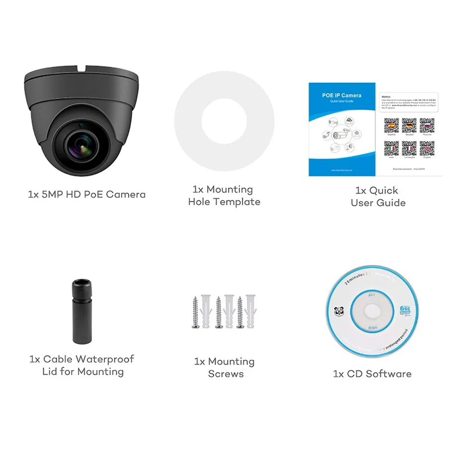 Hikvision совместимая 5MP револьверная ip-камера для улицы/помещения 2592x1944 купольная камера видеонаблюдения встроенный микрофон