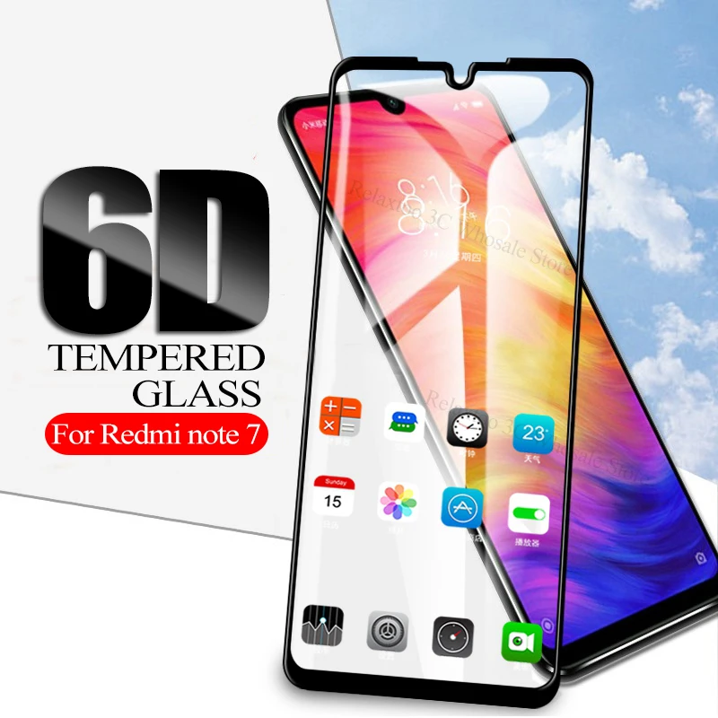 Закаленное стекло 6D для redmi note 7 закаленное xiaomi защитное на xiami red mi note7 защита