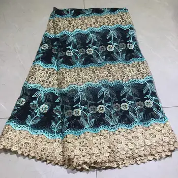 

African cord lace fabric with stone latest african laces 2019 high quality guipure lace nigerian lace fabrics for dress