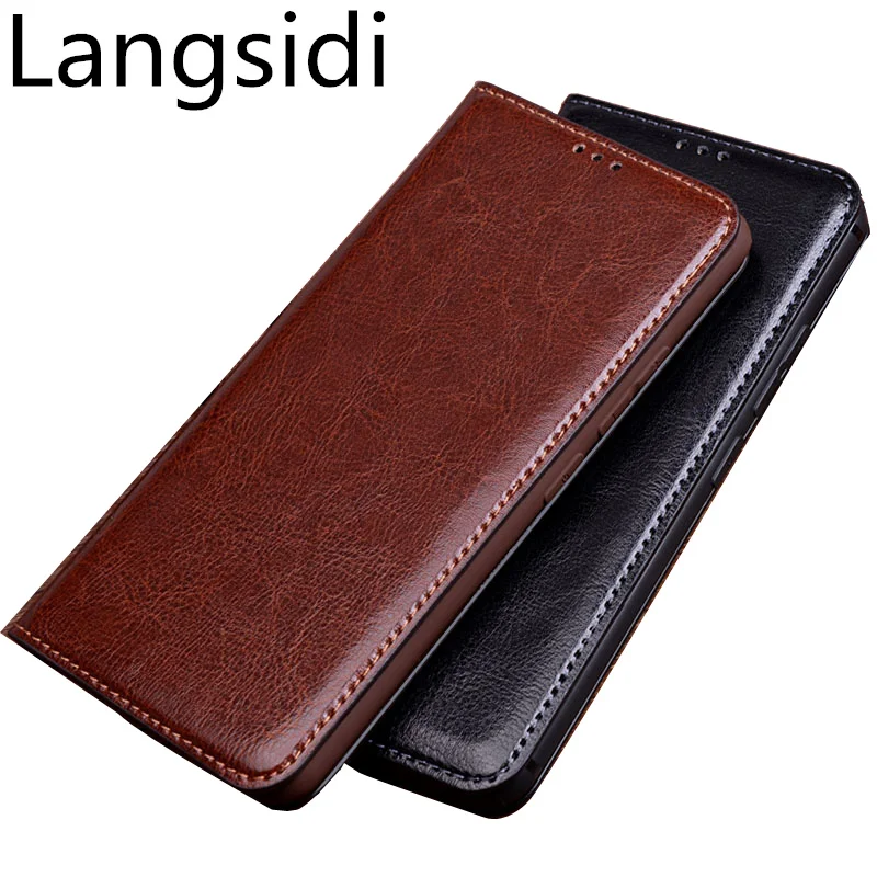 

High-end real leather flip cover standing case for Sony Xperia XZ1/Sony Xperia XZ1 Compact phone bag magnetic flip phone case