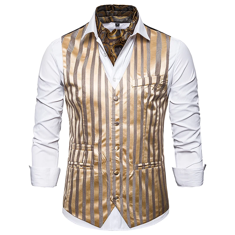 ZYFG free men Fashion striped suit vest Single-breasted design striped pattern Vest plus size smart casual style vests for men ZYFG free men Fashion striped suit vest Single-breasted design striped pattern Vest plus size smart casual style vests for men