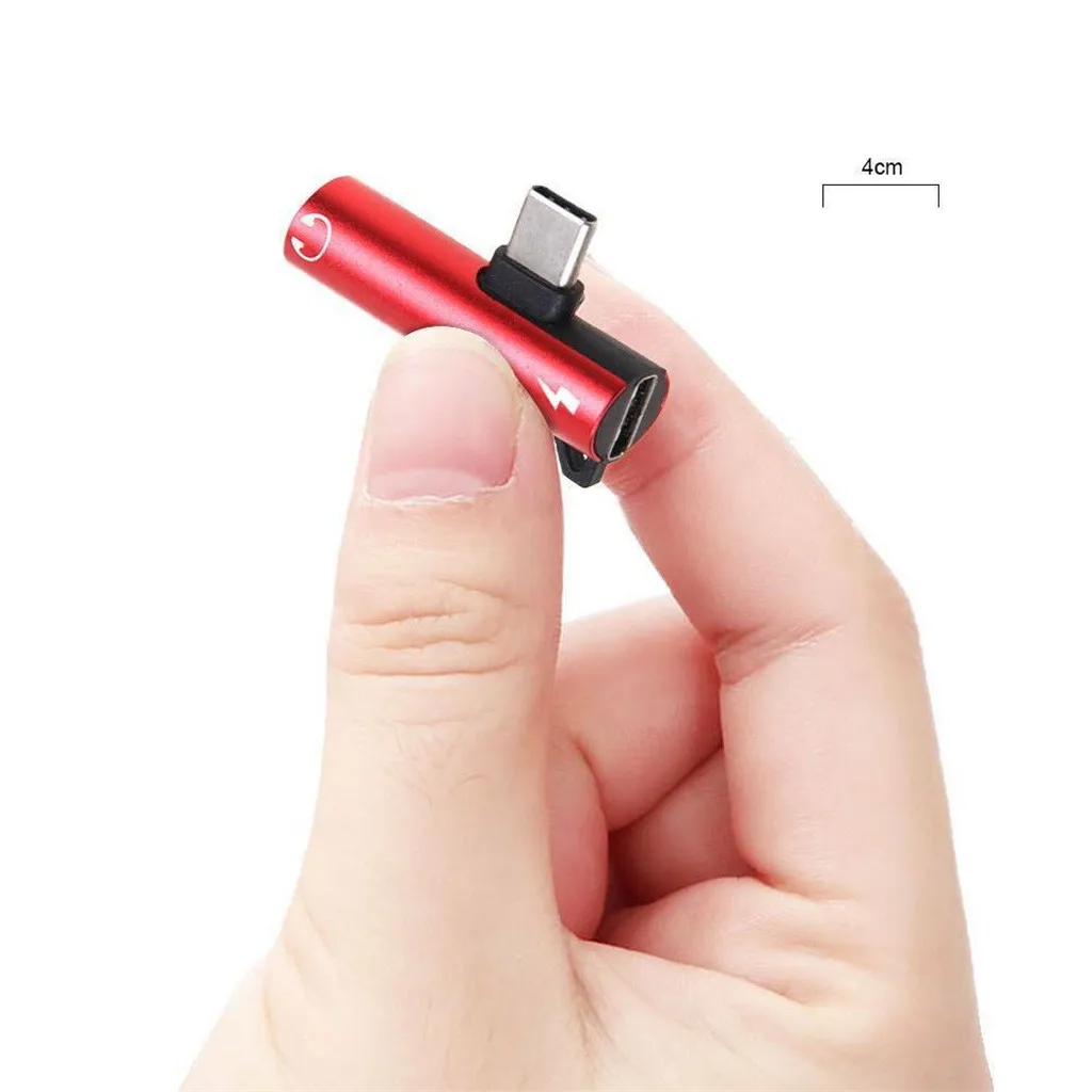 Адаптер для зарядки и наушников 2 в 1 с разъемом типа C на головку 3 5 мм Aux Audio USB