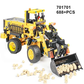 

701701 701800 665+Pcs Blocks City Engineering Bulldozer Crane Technic Car Vehicle Blocks Construction Toy for Children