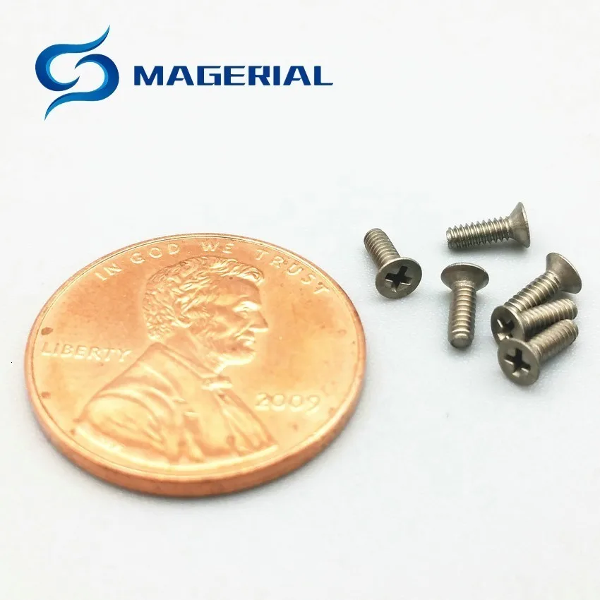 20 штук Micro точность Ti Болт M1.2 2-6 мм titanium плоские винтики потайной крест Drive titanium винты Ti Застежка DIN965