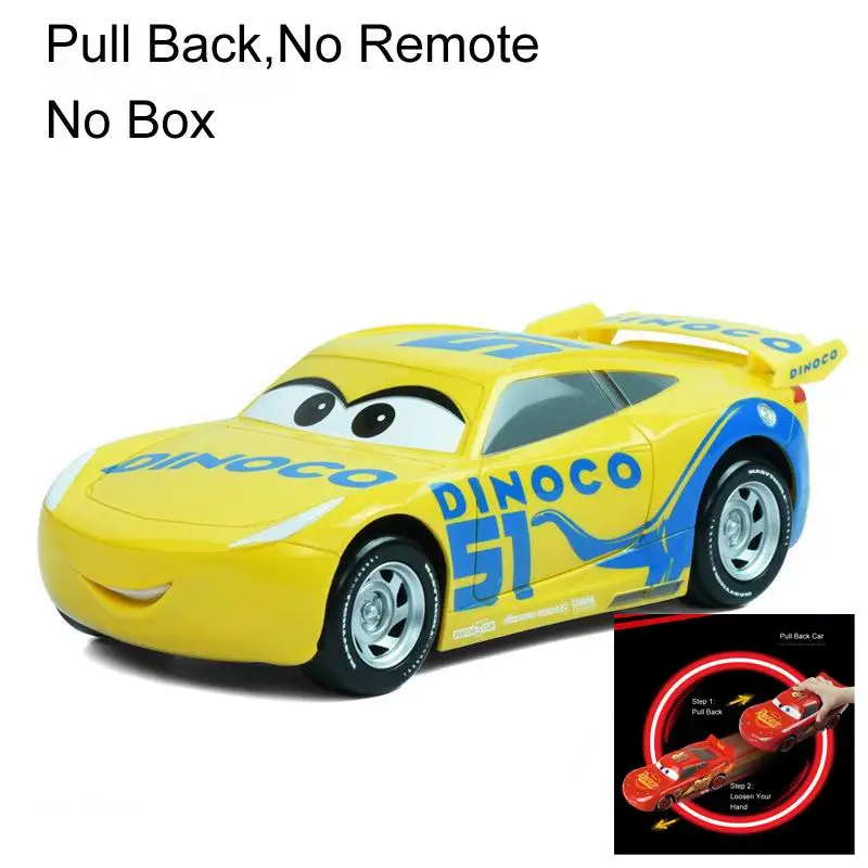 Disney Pixar машина 22 см Jackson Storm автомобиль с дистанционным управлением для детей Молния Маккуин игрушечный автомобиль оттягивающийся автомобиль Круз Рамирез игрушечный транспорт - Цвет: yello pullback nobox