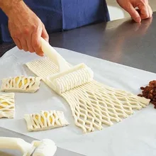 Cortador de masa de galleta pastel de pizza de alta calidad herramientas para hornear fuentes de horno rodillo de masa en relieve cortador para manualidades con diseño de entramado tamaño pequeño