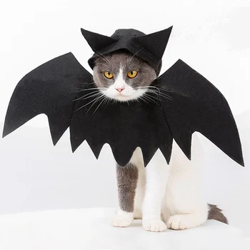 

Pet Halloween Cosplay Funny Costume For Dogs Cats Funny Puppies Kittens Black Bat Wings Pet Party Costume Pet Supplies M