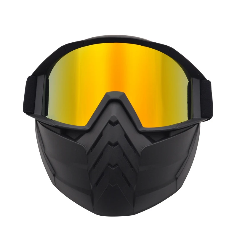 

War Game Face Mask Airsoft Mask With Goggle Lens Cycling Motorcycle CS Game Face Mask UV400 Goggles Set Tactical Mask