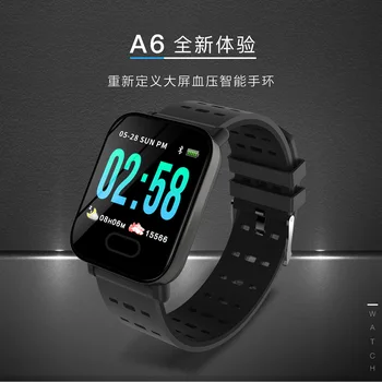 

A6 Smart Bracelet 1,3 Large Color Screen Heart Rate Blood Pressure Health Monitoring Reminder Step Count Sports