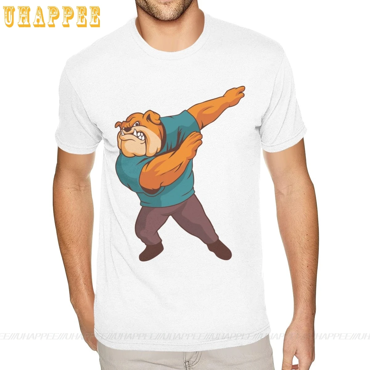 Оптовая продажа футболок Bulldog Dabbing Dab Dance 4XL для мужчин Милая футболка | Мужская