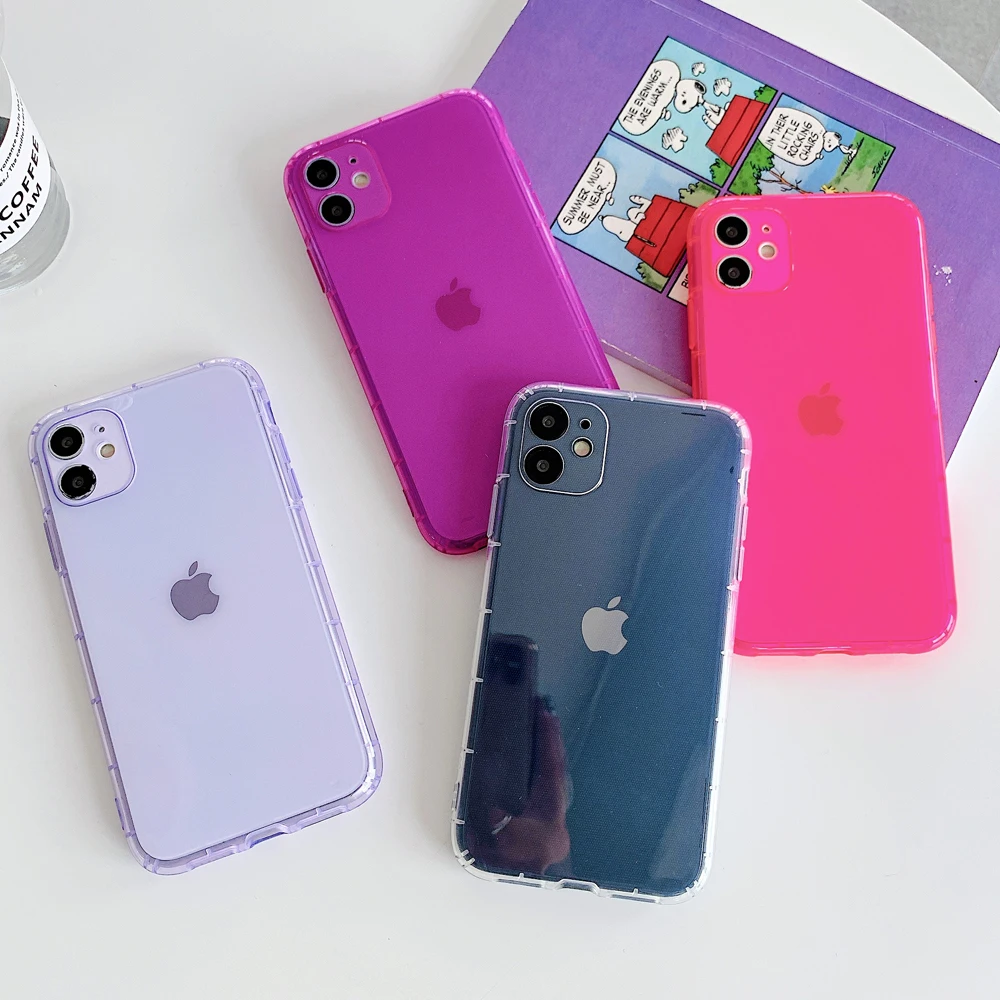 leather iphone 12 case LOVECOM פלורסנט צבע ברור עמיד הלם טלפון מקרה עבור iPhone 13 11 פרו מקסימום 12 מיני XR X XS מקסימום 7 8 בתוספת רך TPU טלפון כיסוי iphone 12 cover case