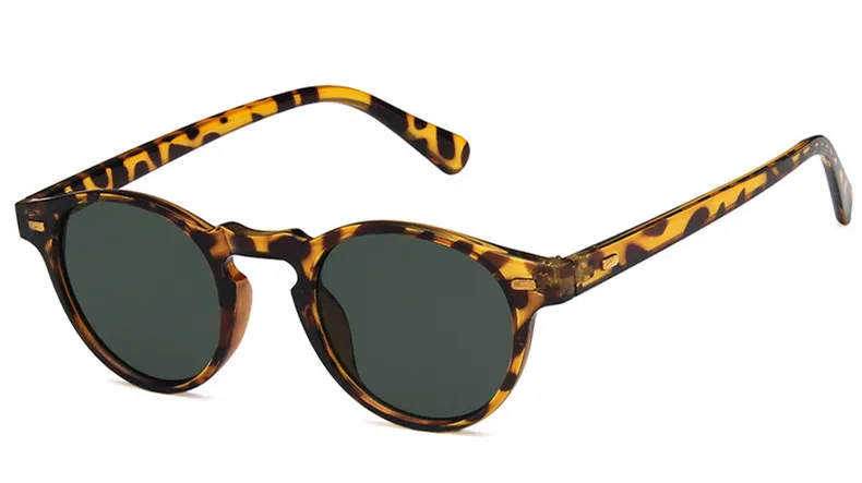 Винтажные Солнцезащитные очки для мужчин женщин темно-зеленые линзы зеркальные Ретро леопардовые оттенки брендовая дизайнерская маленькая овальная оправа солнцезащитные очки - Цвет линз: leopard green